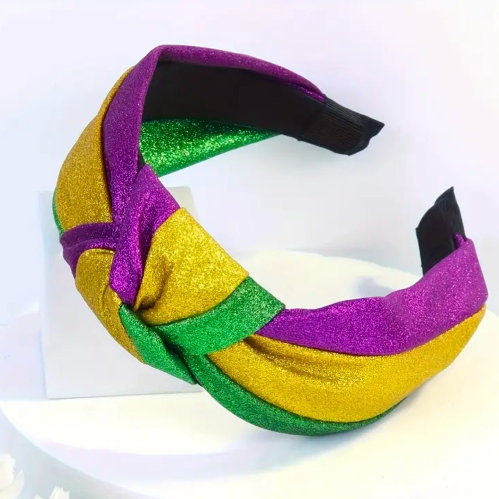 Mardi Gras knotted Headband